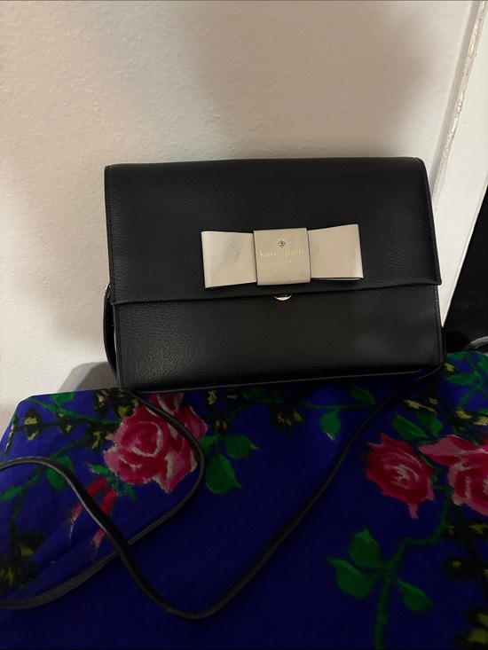 kate spade Handbags - kate spade Black Crossbody with Ivory Bow Accent